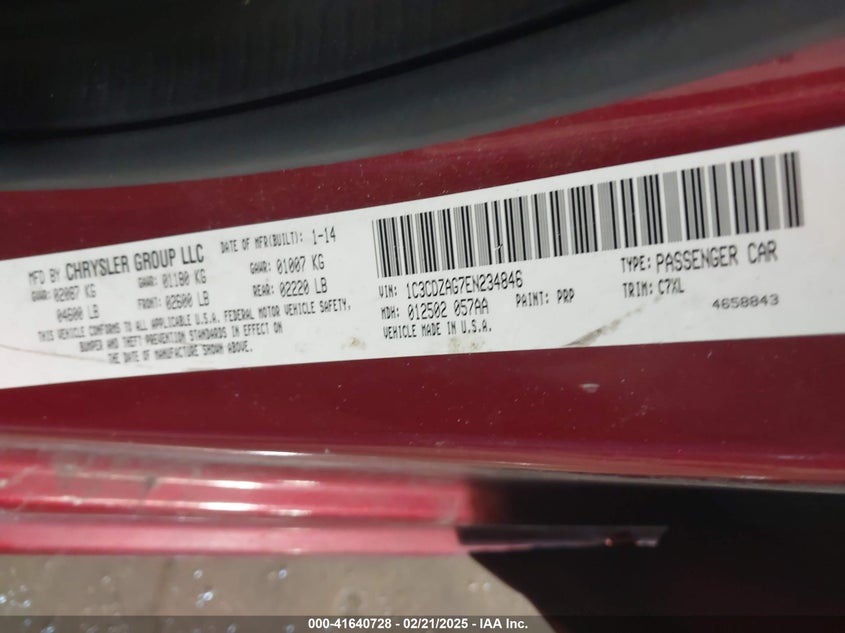 2014 DODGE AVENGER SE - 1C3CDZAG7EN234846