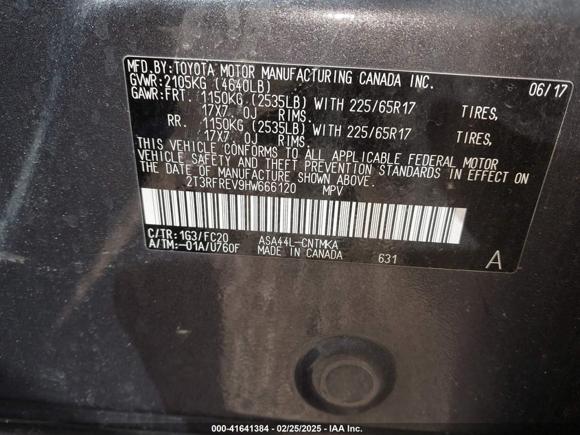 2017 TOYOTA RAV4 XLE - 2T3RFREV9HW666120