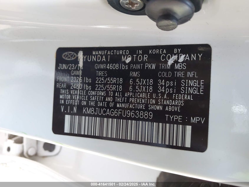 2015 HYUNDAI TUCSON LIMITED - KM8JUCAG6FU963889