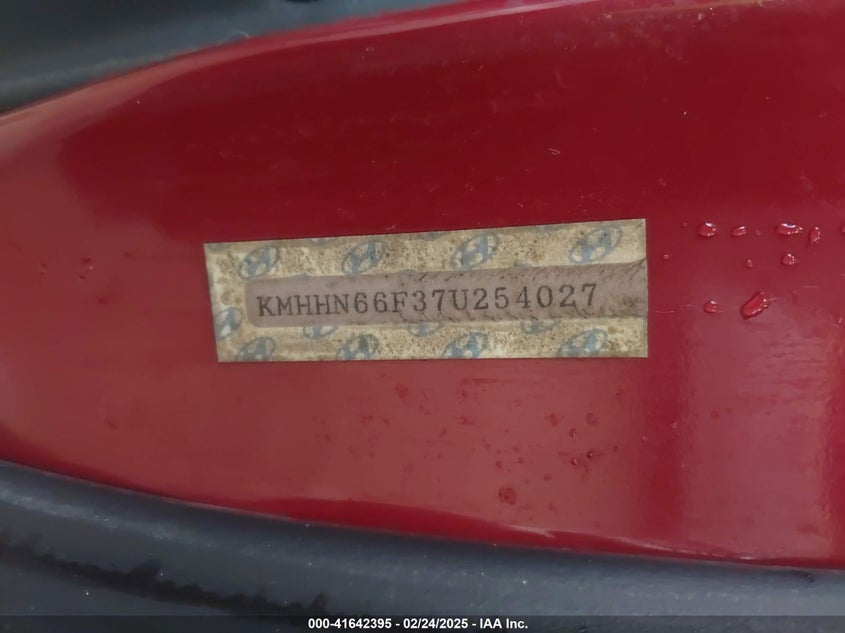 2007 Hyundai Tiburon Gt/Gt Limited/Se VIN: XKMHHN66F37U25402 Lot: 41642395