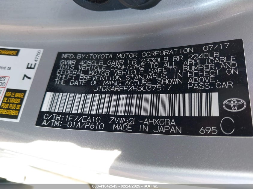 2017 TOYOTA PRIUS PRIME PREMIUM - JTDKARFPXH3037517