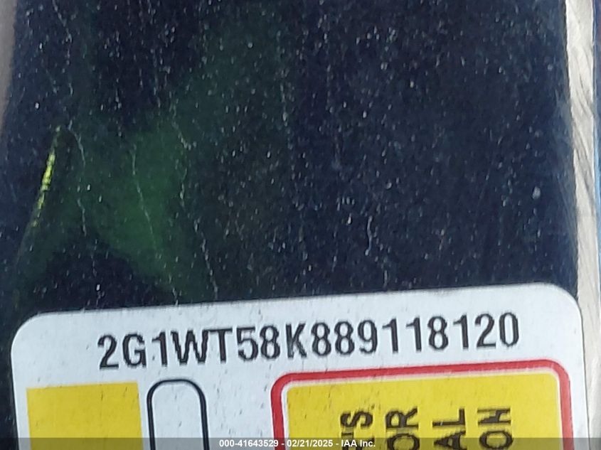 2008 Chevrolet Impala Lt VIN: 2G1WT58K889118120 Lot: 41643529