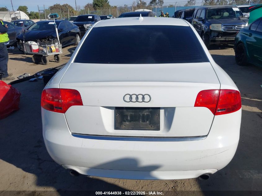 2008 Audi A4 2.0T/2.0T Special Edition VIN: WAUAF78E28A16896 Lot: 41644938