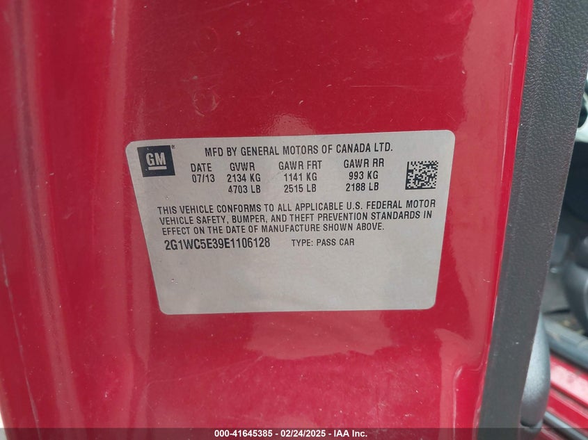 2014 CHEVROLET IMPALA LIMITED LTZ - 2G1WC5E39E1106128