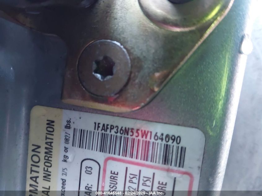 2005 Ford Focus Zxw VIN: 1FAFP36N55W164090 Lot: 41645548