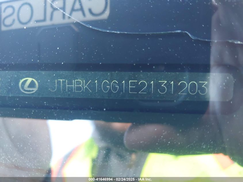 2014 Lexus Es 350 VIN: JTHBK1GG1E2131203 Lot: 41646994