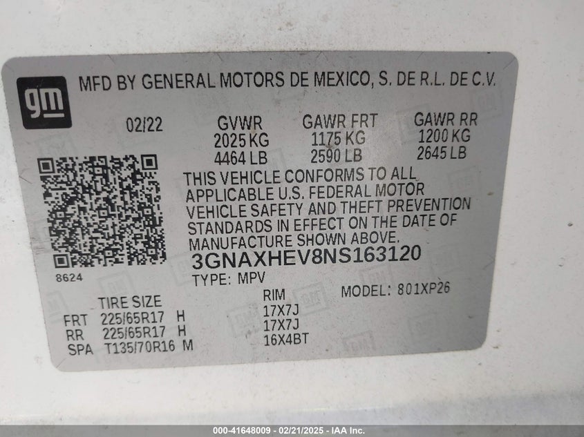 2022 CHEVROLET EQUINOX FWD LS - 3GNAXHEV8NS163120