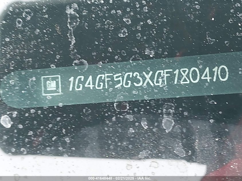 2016 Buick Lacrosse Premium Ii VIN: 1G4GF5G3XGF180410 Lot: 41648448