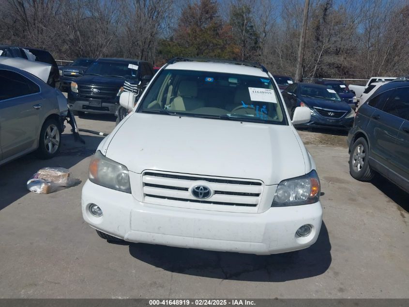 2007 Toyota Highlander VIN: JTEDD21A970162093 Lot: 41648919