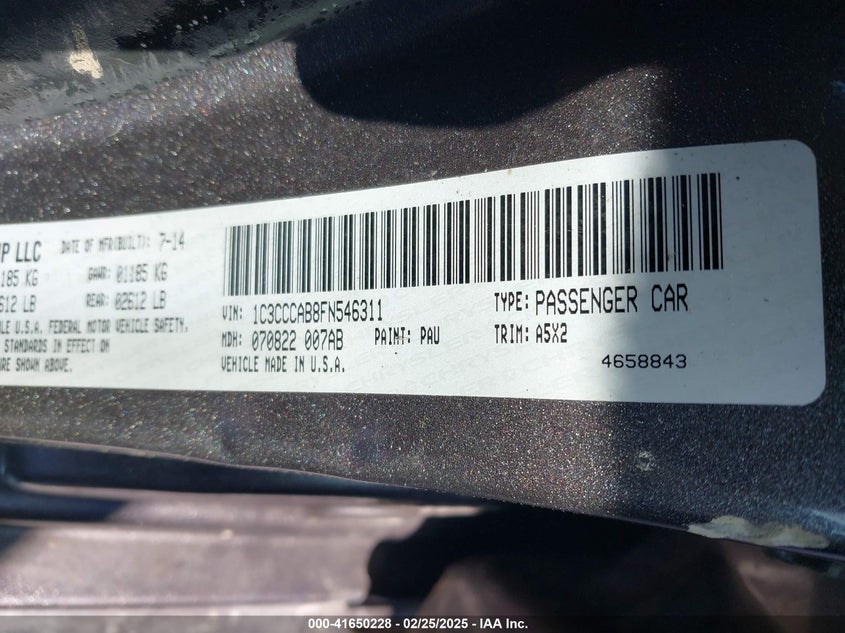 2015 CHRYSLER 200 LIMITED - 1C3CCCAB8FN546311