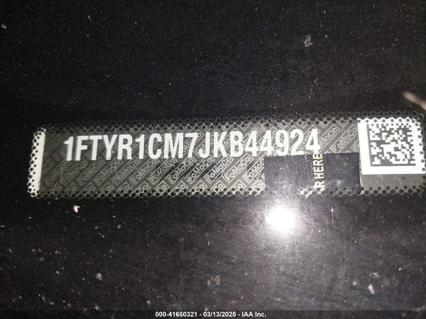 2018 Ford Transit-250 VIN: 1FTYR1CM7JKB44924 Lot: 41650321