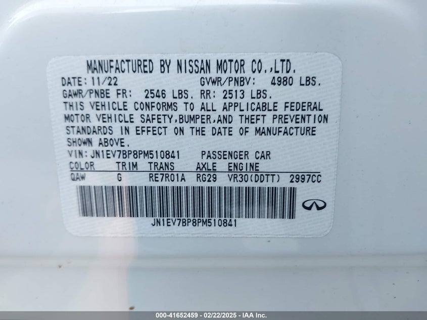 2023 INFINITI Q50 LUXE - JN1EV7BP8PM510841