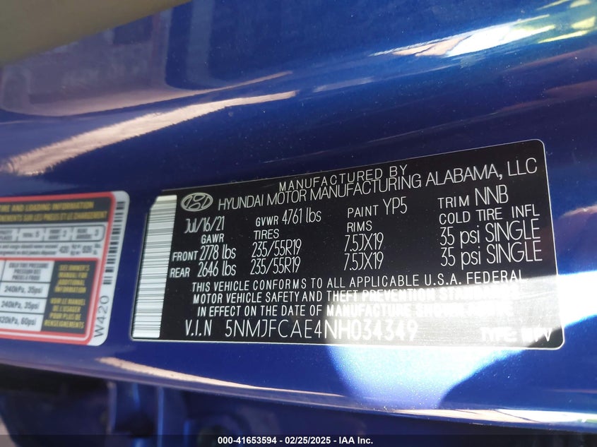 2022 HYUNDAI TUCSON SEL - 5NMJFCAE4NH034349