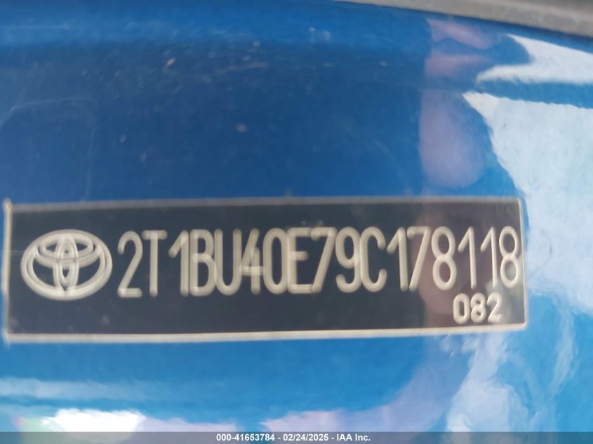 2009 Toyota Corolla VIN: 2T1BU4O379C178118 Lot: 41653784