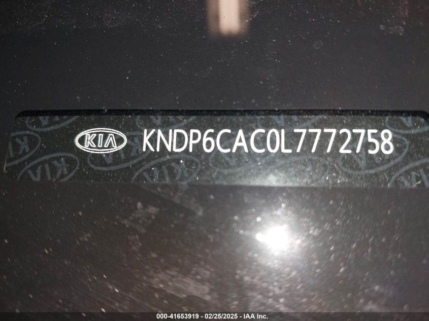 2020 Kia Sportage S VIN: KNDP6CAC0L7772758 Lot: 41653919