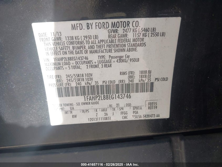 2014 FORD POLICE INTERCEPTOR - 1FAHP2L88EG143746