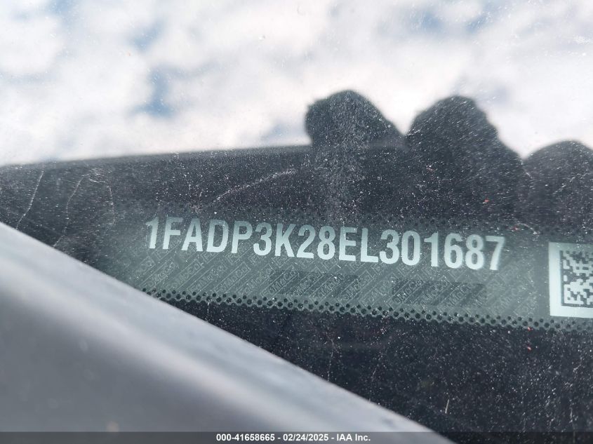 2014 Ford Focus Se VIN: 1FADP3K28EL301687 Lot: 41658665