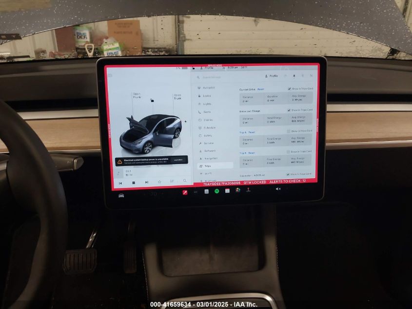 2023 Tesla Model Y Awd/Long Range Dual Motor All-Wheel Drive VIN: 7SAYGDEE7PA206096 Lot: 41659634