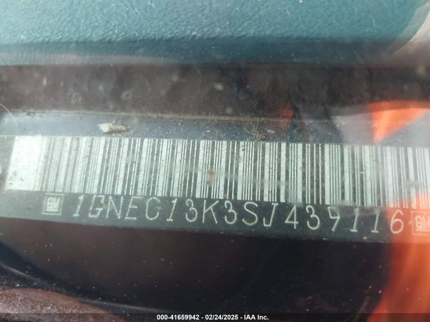 1995 Chevrolet Tahoe C1500 VIN: 1GNEC13K3SJ439116 Lot: 41659942