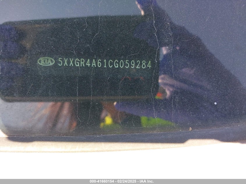 2012 KIA OPTIMA VIN: 5XXGR4A61CG059284