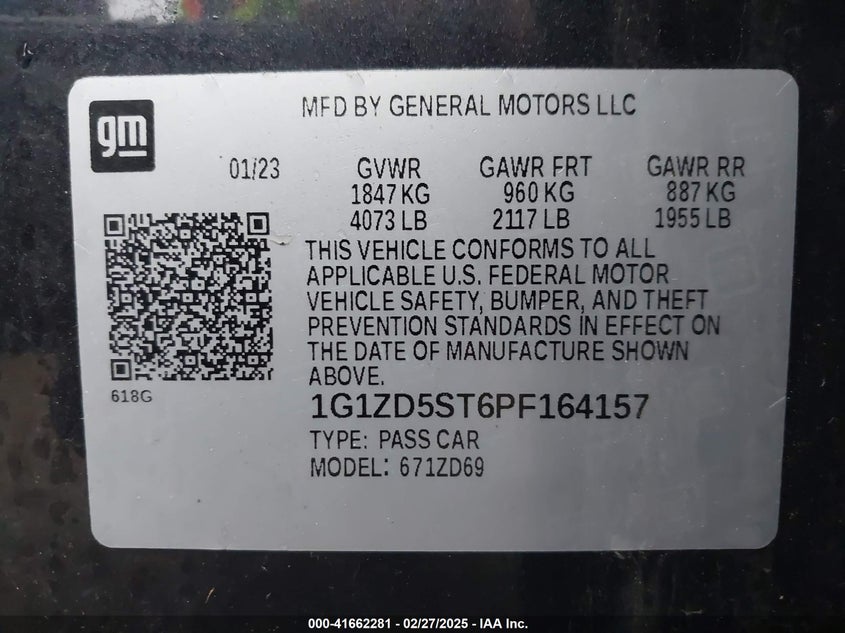 2023 CHEVROLET MALIBU FWD 1LT - 1G1ZD5ST6PF164157