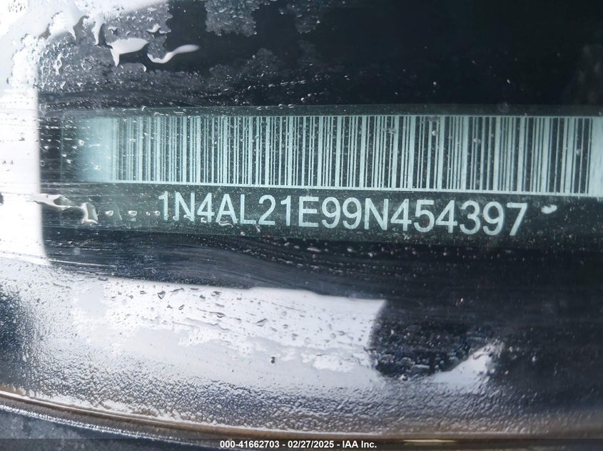 2009 NISSAN ALTIMA VIN: 1N4AL21E99N454397