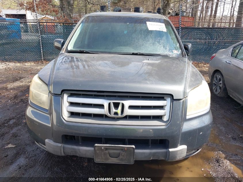 2006 Honda Pilot Ex VIN: 2HKYF18476H508816 Lot: 41664905