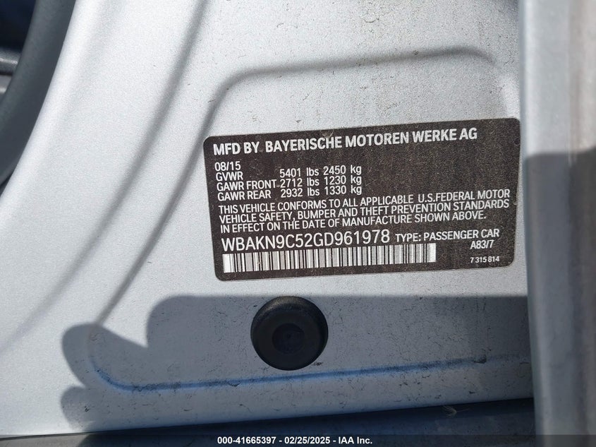 2016 BMW 550I - WBAKN9C52GD961978