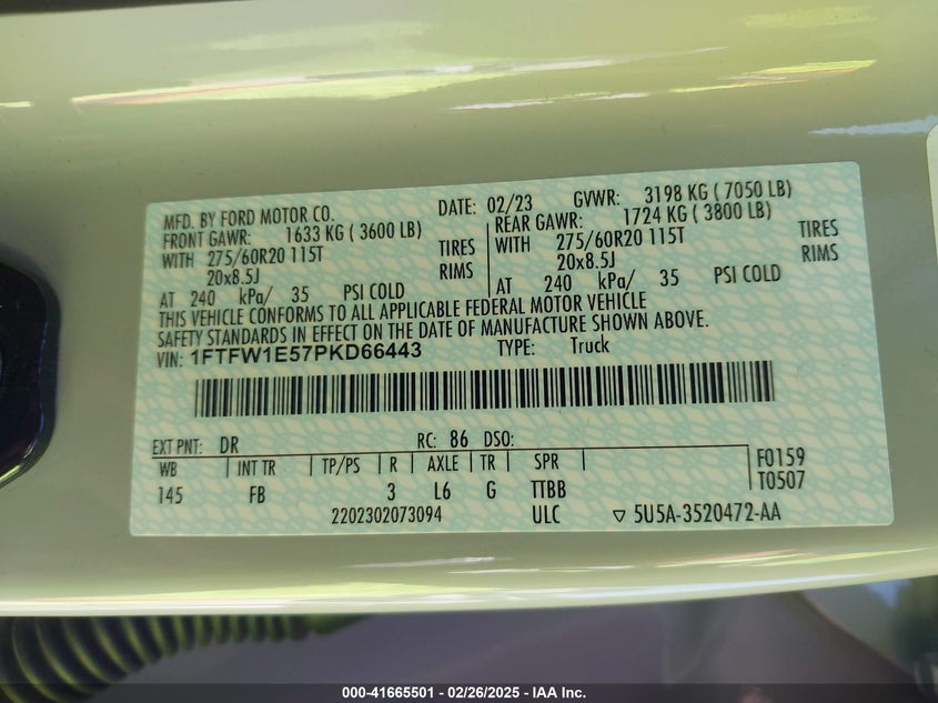 1FTFW1E57PKD66443 2023 FORD F-150 photo no. 9
