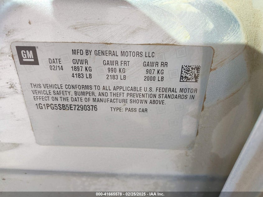 2014 CHEVROLET CRUZE LTZ - 1G1PG5SB5E7290376