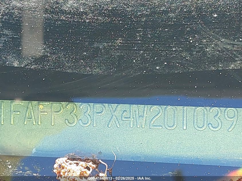 2004 Ford Focus Lx VIN: 1FAFP33PX4W201039 Lot: 41665813