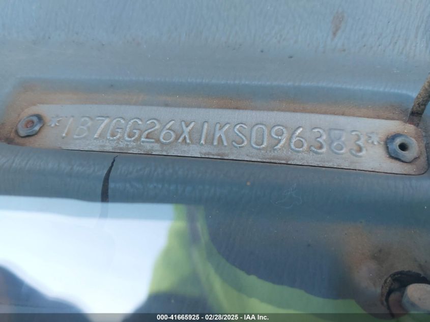 1989 Dodge Dakota VIN: 1B7GG26X1KS096383 Lot: 41665925