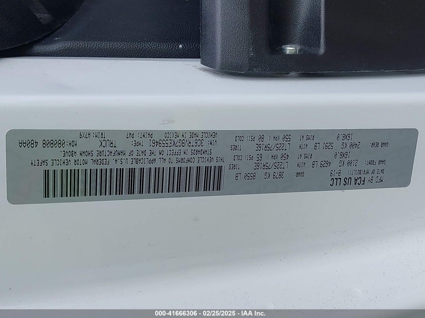 2019 RAM PROMASTER 1500 VIN: 3C6TRVBG7KE559461