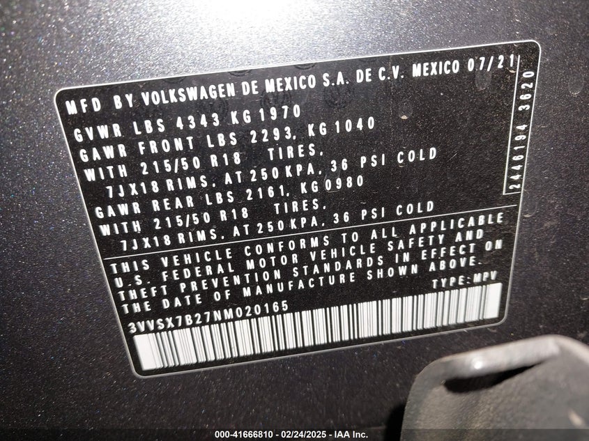 2022 VOLKSWAGEN TAOS 1.5T SE - 3VVSX7B27NM020165