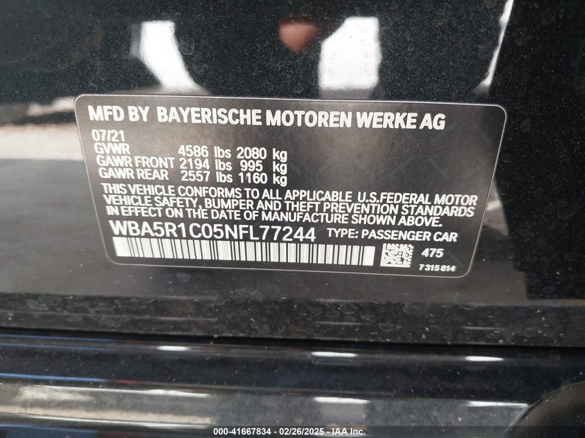 2022 BMW 330I - WBA5R1C05NFL77244