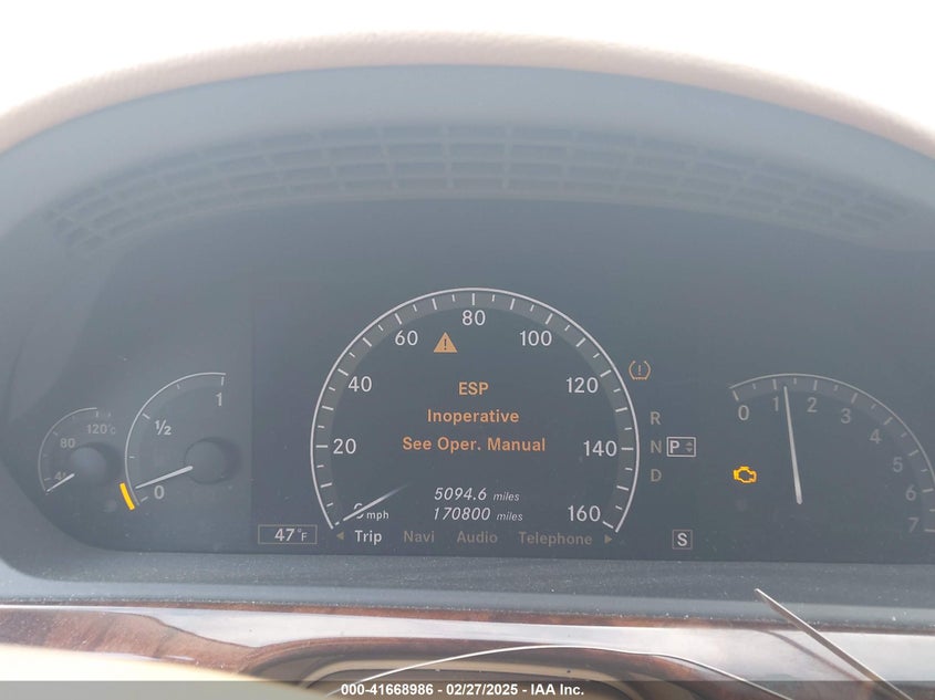 2007 MERCEDES-BENZ S 550 VIN: WDDNG86X87A089959