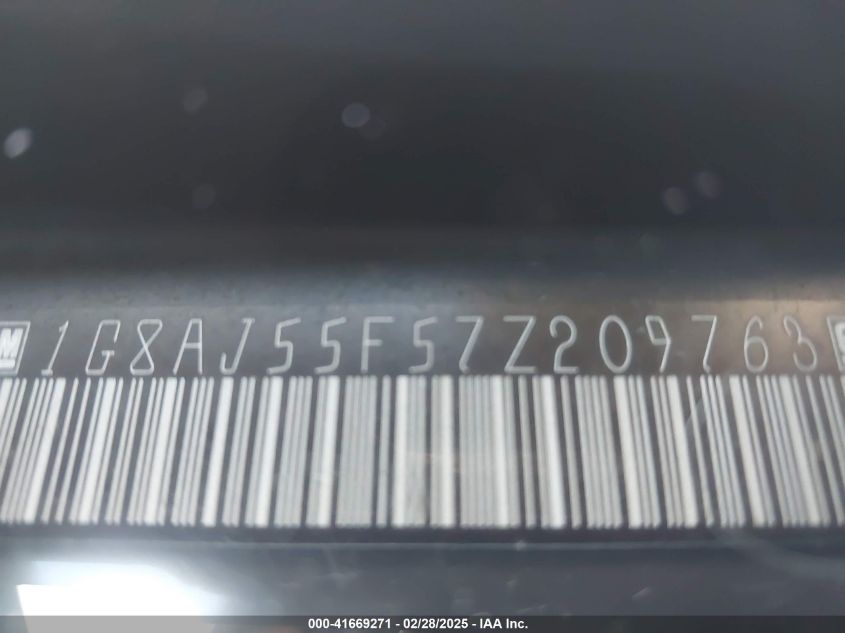 2007 Saturn Ion 2 VIN: 1G8AJ55F57Z209763 Lot: 41669271