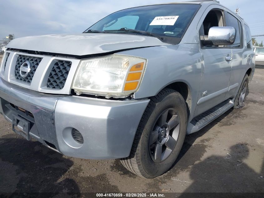 2005 Nissan Armada Se VIN: 5N1AA08AX5N701889 Lot: 41670859