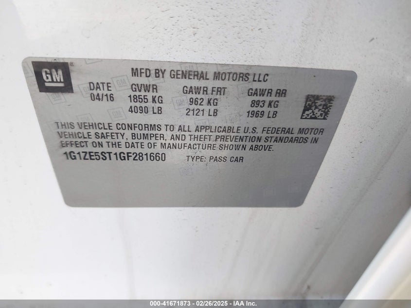 2016 CHEVROLET MALIBU 1LT - 1G1ZE5ST1GF281660