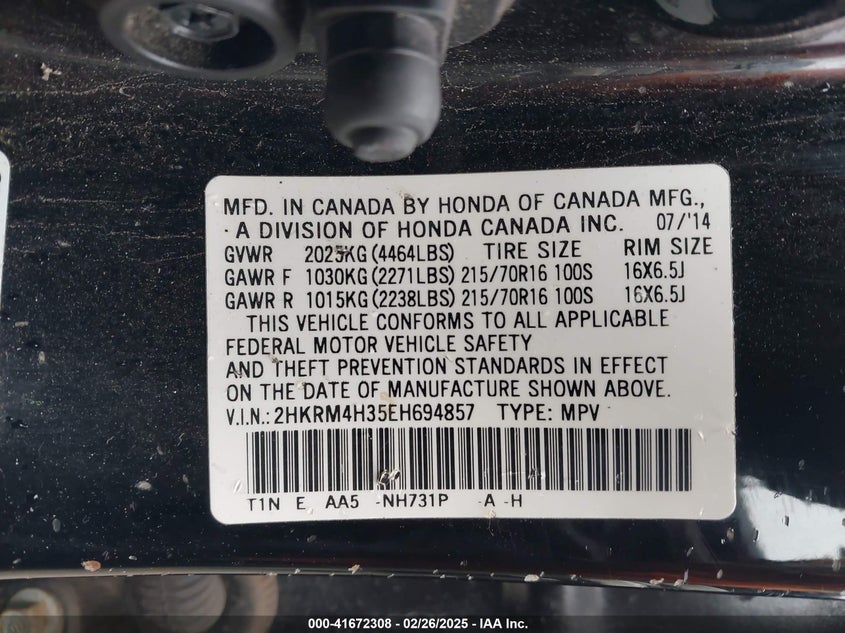 2014 HONDA CR-V LX - 2HKRM4H35EH694857