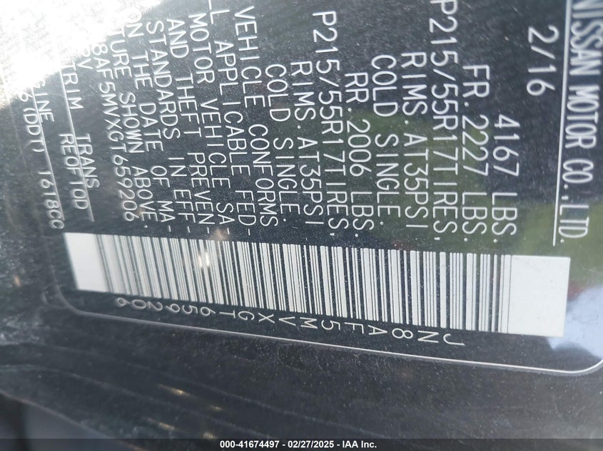 2016 NISSAN JUKE - JN8AF5MVXGT659206