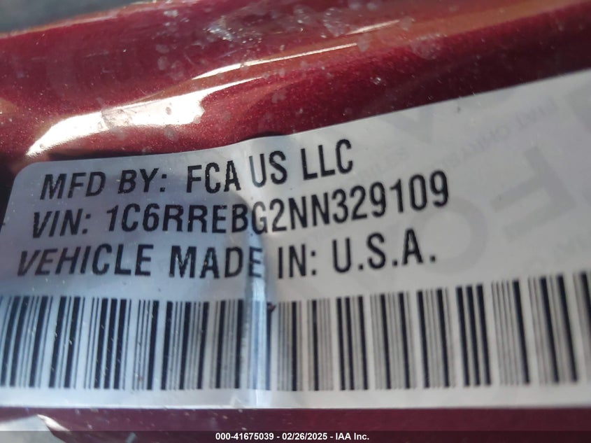 2022 Ram 1500 Lone Star 4X2 6'4 Box VIN: 1C6RREBG2NN329109 Lot: 41675039