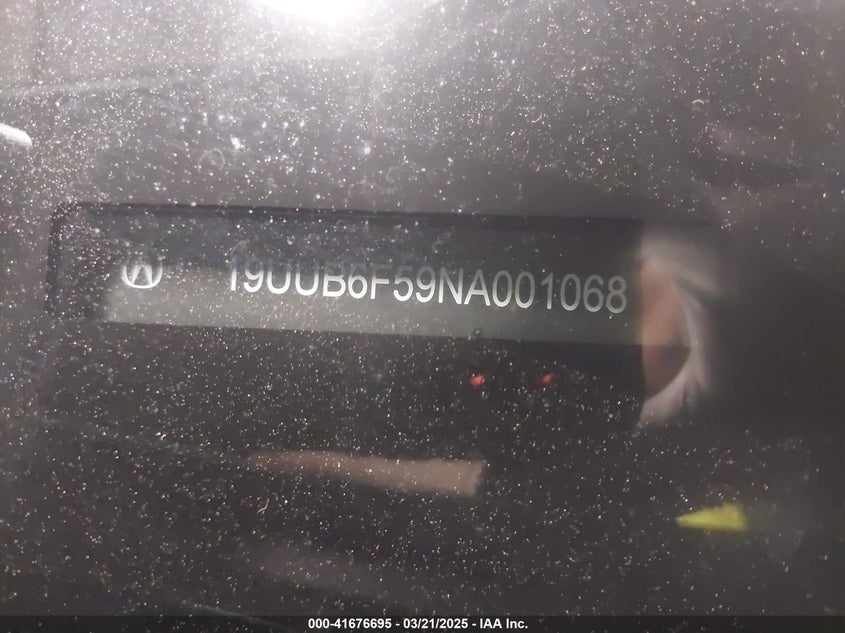 2022 ACURA TLX VIN: 19UUB6F59NA001068