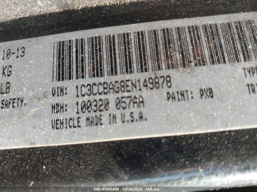 2014 CHRYSLER 200 LX - 1C3CCBAG8EN149878