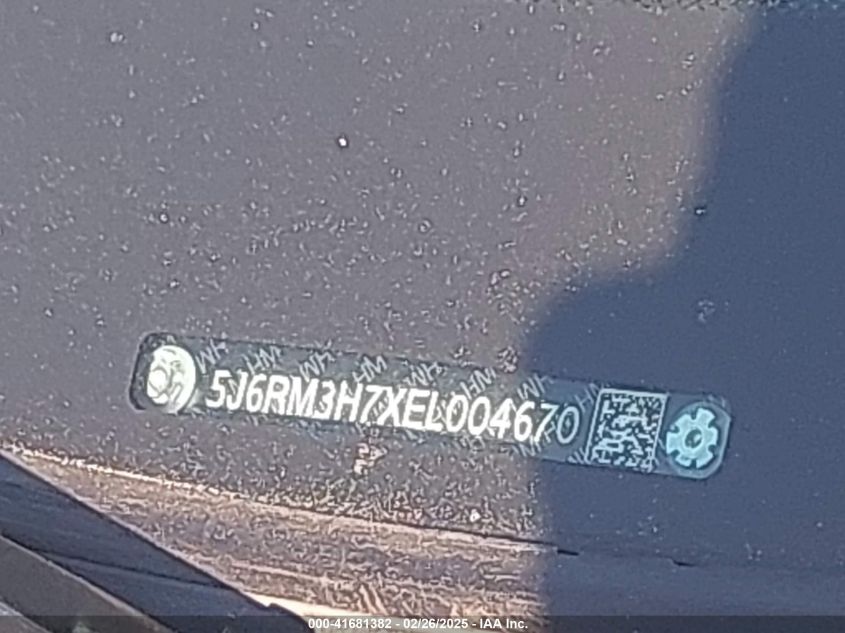 2014 Honda Cr-V Ex-L VIN: 5J6RM3H7XEL004670 Lot: 41681382