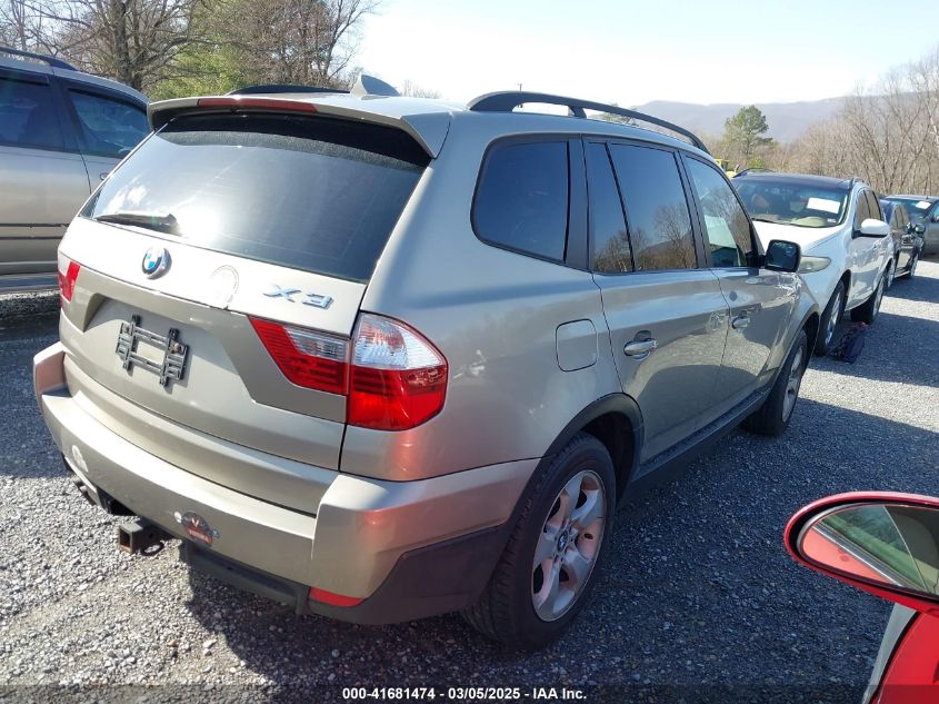 2007 BMW X3 3.0Si VIN: WBXPC93457WF09636 Lot: 41681474