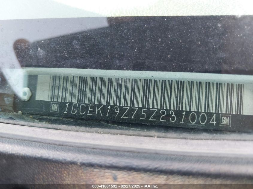 2005 Chevrolet Silverado 1500 Z71 VIN: 1GCEK19Z75Z231004 Lot: 41681592