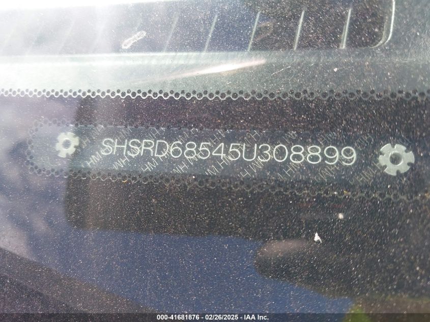2005 Honda Cr-V Lx VIN: SHSRD68545U308899 Lot: 41681876