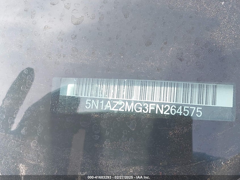 2015 Nissan Murano Platinum VIN: 5N1AZ2MG3FN264575 Lot: 41683293