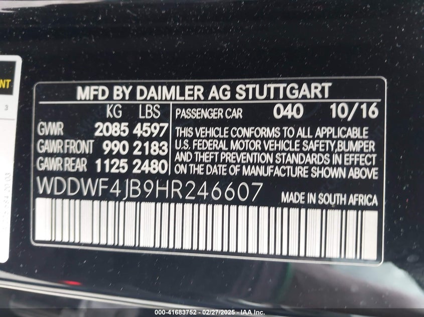 2017 MERCEDES-BENZ C 300 LUXURY/SPORT - WDDWF4JB9HR246607